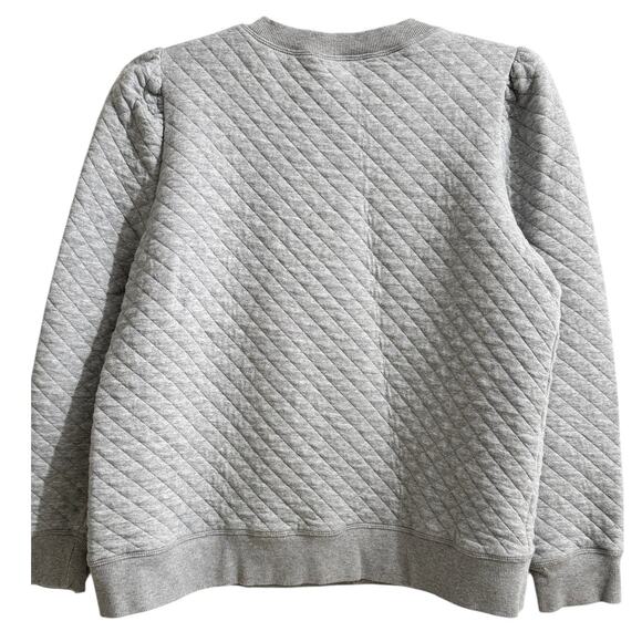 Sail to Sable Gray Quilted Puff Sleeve Sweatshirt XL Classic Pullover Top - Picture 7 of 7